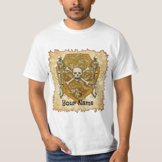 海賊のドクロシールドTシャツ Tシャツ (正面)