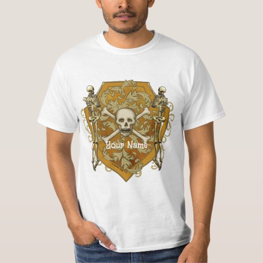 海賊のドクロシールドTシャツ Tシャツ (正面)