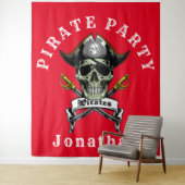 海賊のドクロパーティーの背景 タペストリー (インサイチュ)