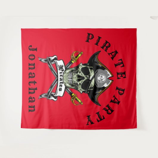 海賊のドクロ幽霊パーティーバックドロップ タペストリー (正面(横))