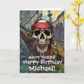 海賊のドクロ幽霊船の砲撃 カード (黄色い花)