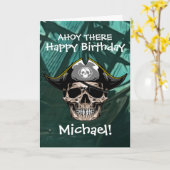 海賊のドクロ船長ジャック カード (黄色い花)