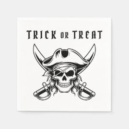 海賊のドクロ ハロウィン トリックオアトリート スタンダードカクテルナプキン