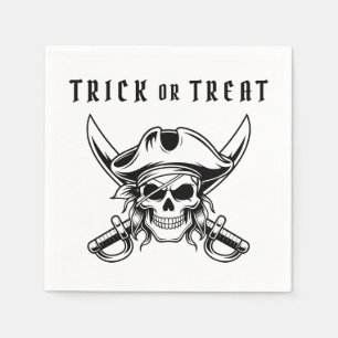 海賊のドクロ ハロウィン  トリックオアトリート スタンダードカクテルナプキン