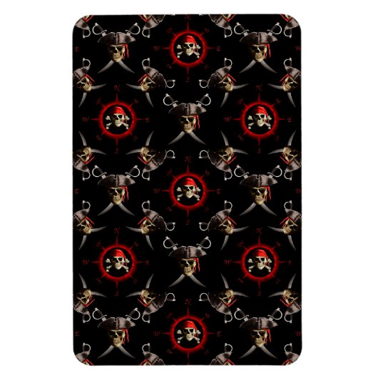 海賊のドクロ マグネット (縦)