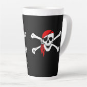 海賊のドクロ+マークのマグカップ 名前入り カフェラテマグ (右アングル)