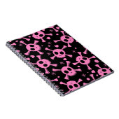 海賊のドクロ：少女のハートの模様 ノートブック (右側)