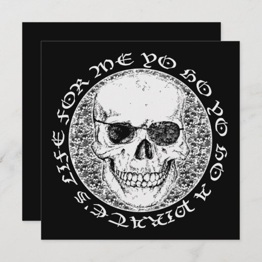 海賊のドクロ 招待状 (正面/裏面)