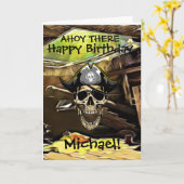 海賊のドクロ  船の砲撃 カード (黄色い花)