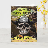 海賊のドクロ 船長 カード (黄色い花)