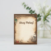 海賊のドクロ 誕生日に海賊口調で話そう ポストカード (スタンド正面)