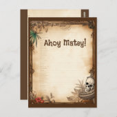 海賊のドクロ 誕生日に海賊口調で話そう ポストカード (正面/裏面)