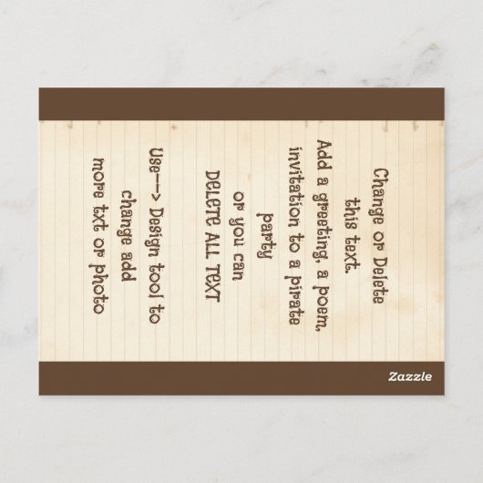 海賊のドクロ 誕生日に海賊口調で話そう ポストカード (裏面)