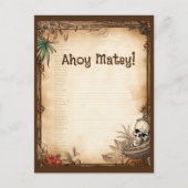 海賊のドクロ 誕生日は海賊口調で ポストカード (正面)