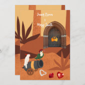 海賊のパロッツハート結婚の 招待状 (正面/裏面)