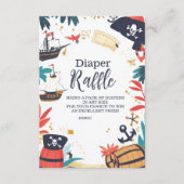 海賊のボーイ船おむつラッフル航海のをホイ エンクロージャーカード (正面)