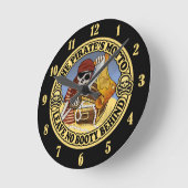 海賊のモットー ラウンド壁時計 (傾斜)