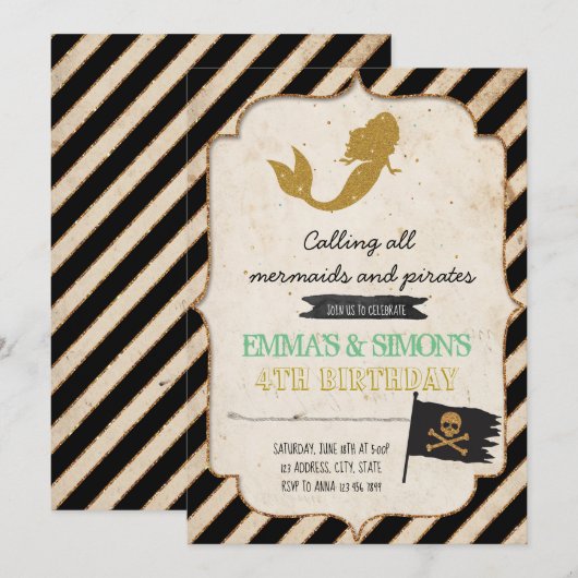 海賊の人魚の招待状 招待状 (正面/裏面)