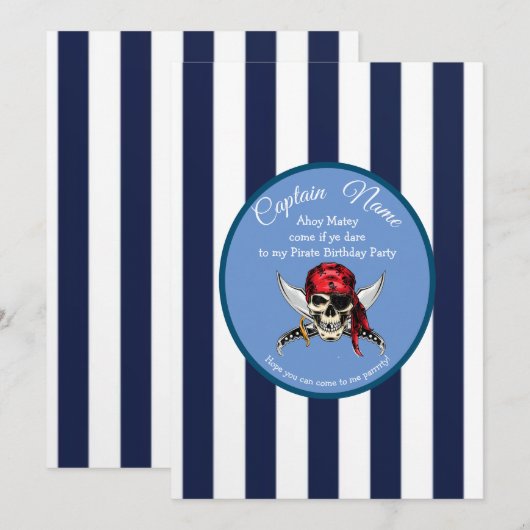 海賊の冒険に一緒についてこないか！ 招待状 (正面/裏面)