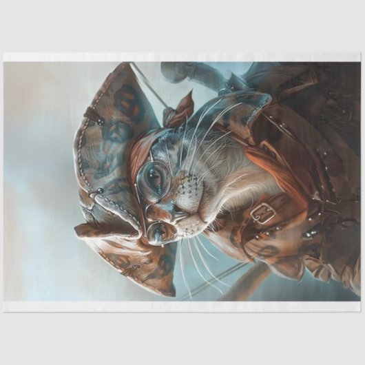 海賊の分身に身を包んだ猫 薄葉紙 (正面)