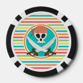 海賊の剣、明るい虹のストライプ剣 ポーカーチップ (裏面)