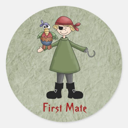 海賊の副船長ステッカー ラウンドシール (正面)
