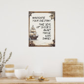 海賊の命のやる気を起こさせる言葉 ポスター (キッチン)