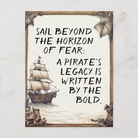 海賊の命のやる気を起こさせる言葉 ポストカード (正面)