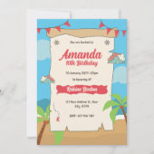 海賊の地図の子供の誕生日招待状 招待状 (正面)