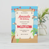 海賊の地図の子供の誕生日招待状 招待状 (スタンド正面)