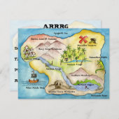 海賊の地図パーティ招待状 4.25"x 5.5" 招待状 (正面/裏面)