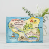 海賊の地図パーティ招待状 5"x 7" 招待状 (スタンド正面)