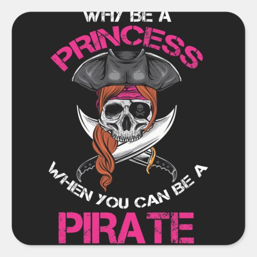 海賊の女の子になれるプリンセスになぜ スクエアシール (正面)