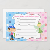 海賊の妖精の誕生日招待状（記入式） 招待状 (正面/裏面)