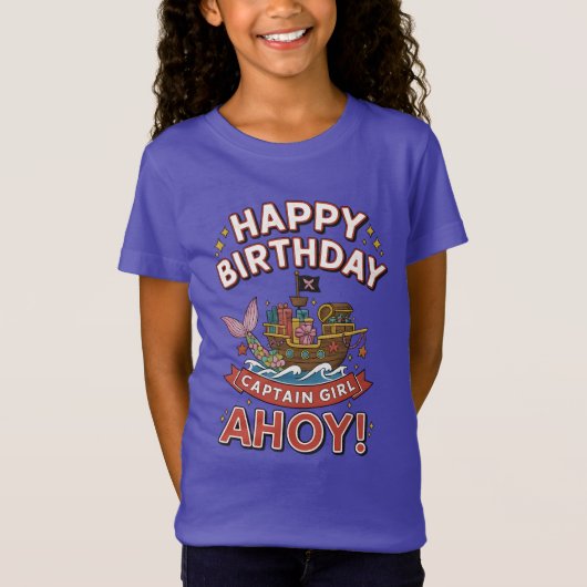 海賊の子供の誕生日パーティーファミリー Tシャツ (正面)