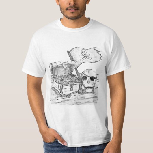 海賊の宝のシーンのスケッチ Tシャツ (正面)