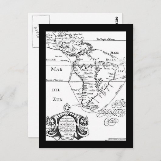 海賊の宝の地図はがき ポストカード (正面/裏面)