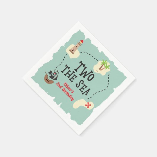 海賊の宝の地図2海の2番目の誕生日 スタンダードカクテルナプキン (角)