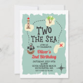 海賊の宝の地図2海の2番目の誕生日 招待状 (正面)