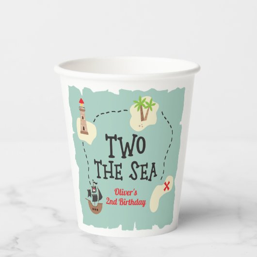 海賊の宝の地図2海の2番目の誕生日 紙コップ (正面)