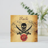 海賊の宝の地図、スカルとクロス剣 招待状 (スタンド正面)