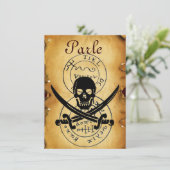 海賊の宝の地図、スカルとクロス剣 案内状 (スタンド正面)