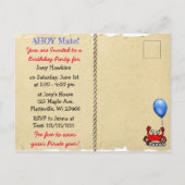 海賊の宝を手に入れろ！バースデー・パーティーの招待状 ポストカード (裏面)