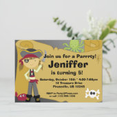 海賊の宝地図の誕生日パーティー招待状 招待状 (スタンド正面)