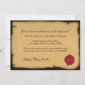 海賊の宝地図の誕生日パーティー招待状 招待状 (裏面)