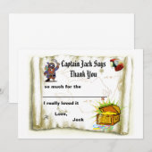 海賊の宝地図パーティー招待状 招待状 (正面/裏面)