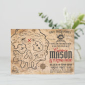 海賊の宝地図誕生日招待状 招待状 (スタンド正面)