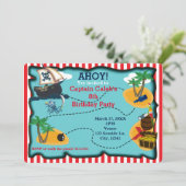 海賊の宝地図 誕生日パーティー招待状 招待状 (スタンド正面)