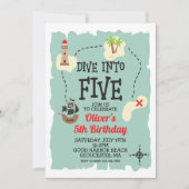 海賊の宝地図 5歳の誕生日 招待状 (正面)