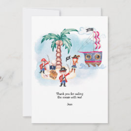 海賊の宝探しマップ 子供の誕生日 サンキューカード